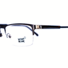 Vue de profil monture Mont Blanc noir pour homme – Luxe Optique
