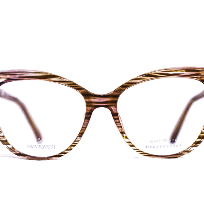 Monture Swarovski papillon marron femme – Vue de face Monture Swarovski papillon marron femme – Vue de face