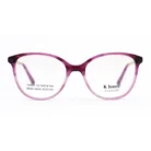 Monture K. JONES papillon mauve et doré – Vue de face - Luxe Optique.webp