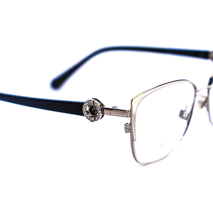Monture optique Swarovski noire argent – Élégance Monture optique Swarovski noire argent – Élégance