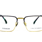 Lunette Titanium homme dorée et noire – Luxe Optique Dakar