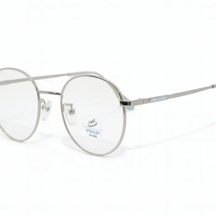 Monture homme Titanium forme ronde argent – Luxe Optique Dakar.webp