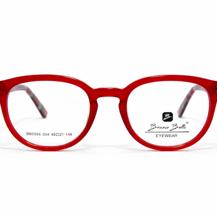 Monture Bruno Botti ovale rouge élégante – Opticien Dakar.webp