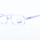 Monture Optelli violet transparent – design rectangulaire.webp