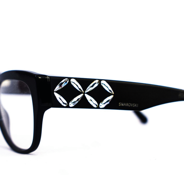 Monture Swarovski noire carrée femme – Vue élégante Monture Swarovski noire carrée femme – Vue élégante