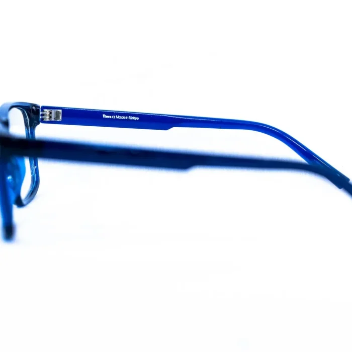 Vue latérale des lunettes Vivera homme bleues – boutique Luxe Optique.webp