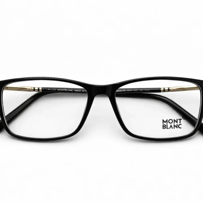 Monture noire Mont Blanc pour homme – style sobre _ boutique Luxe Optique Dakar.webp