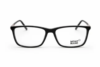 Lunette de vue homme noire Mont Blanc – vue de face _ opticien Dakar.webp