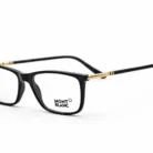Monture rectangulaire noire Mont Blanc – élégance masculine _ Luxe Optique VDN.webp