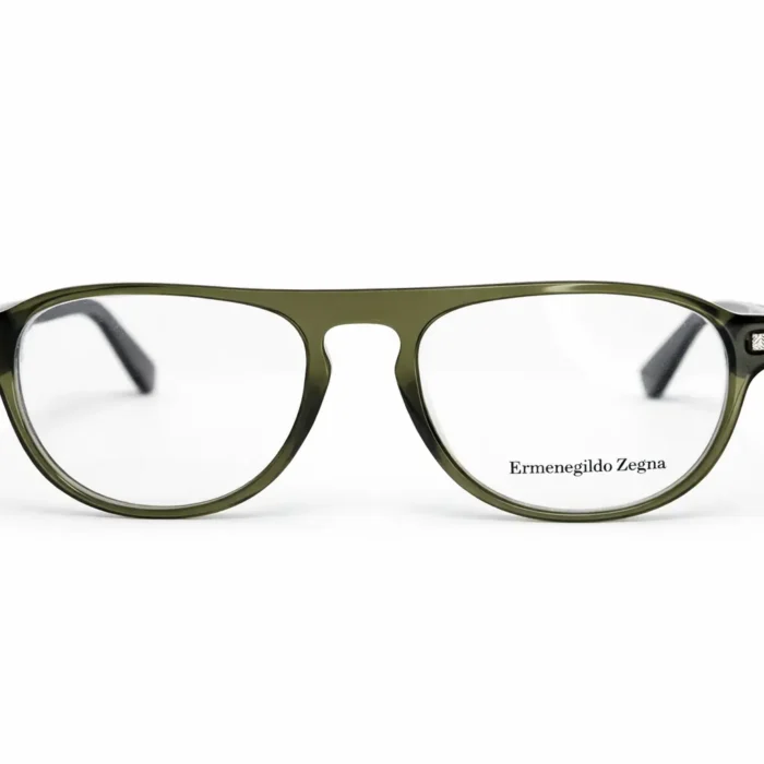 Lunette de vue homme Ermenegildo Zegna verte – vue de face _ Luxe Optique Dakar.webp