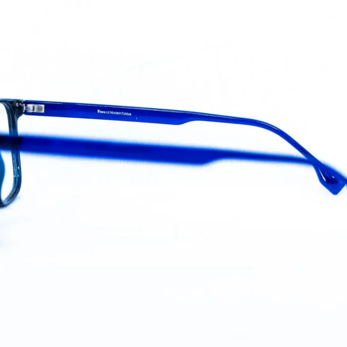 Vue latérale lunette de vue Vivera homme bleue – boutique Luxe Optique.webp